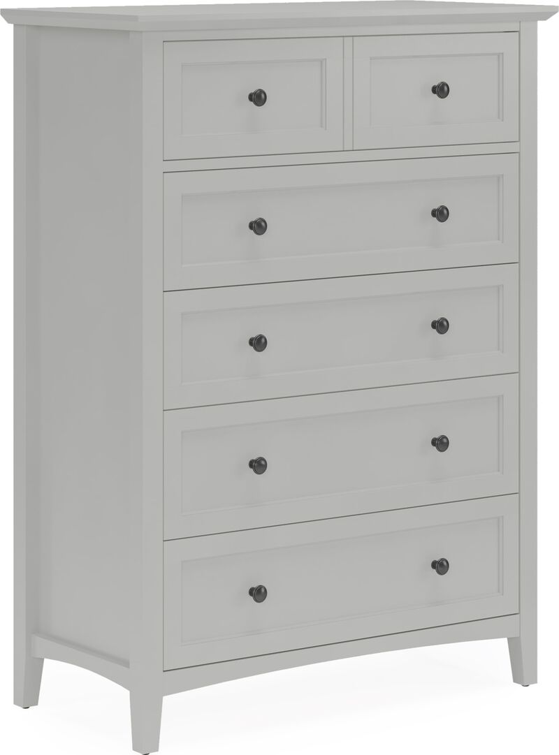 Grace Five Drawer Chest in Elephant Gray