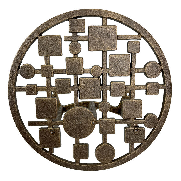 MCM Circles & Squares Cast Iron Hose Holder &ndash; Bronze Wall Mount