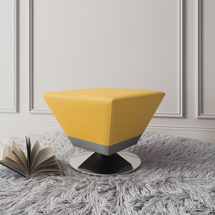 Diamond Yellow Swivel Ottoman