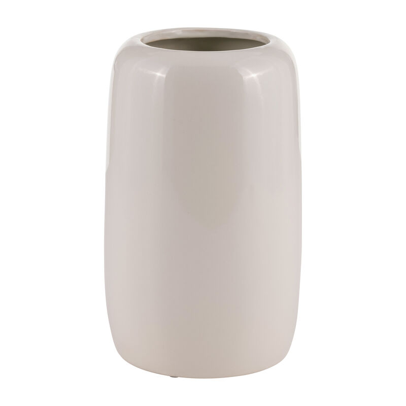 Cer, 8"h Flower Bunch Vase, Ivory image number 2