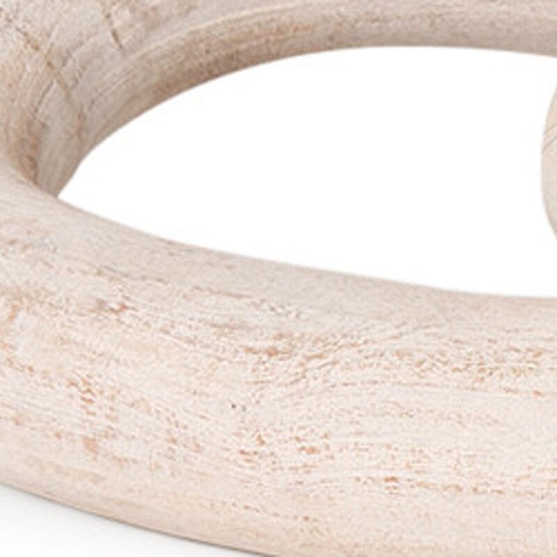 HomeRoots 21" Natural Solid Wood Geometric Links Tabletop Sculpture image number 2