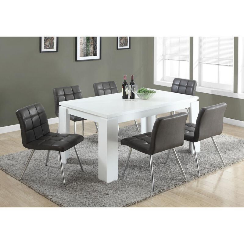 Dining Table, 60 Rectangular, Kitchen, Dining Room, White Laminate
