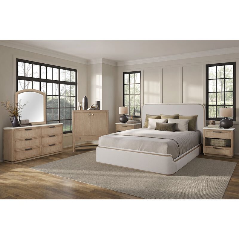 Bernards Transitional Elements Elements King Upholstered Bed image number 4