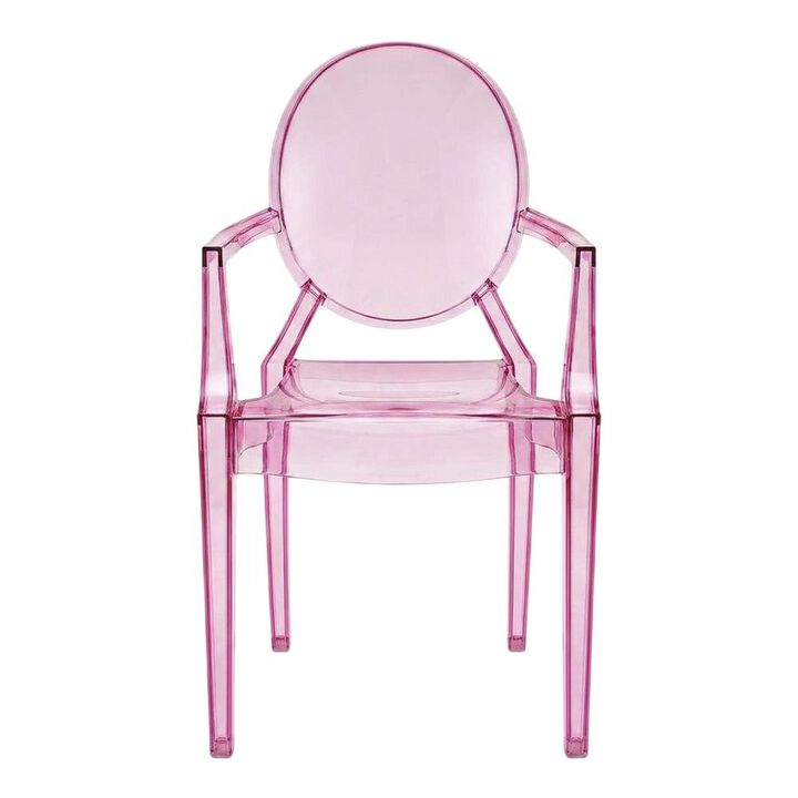 Acrylic Stackable Dining Armchair, Contoured Back, Blue