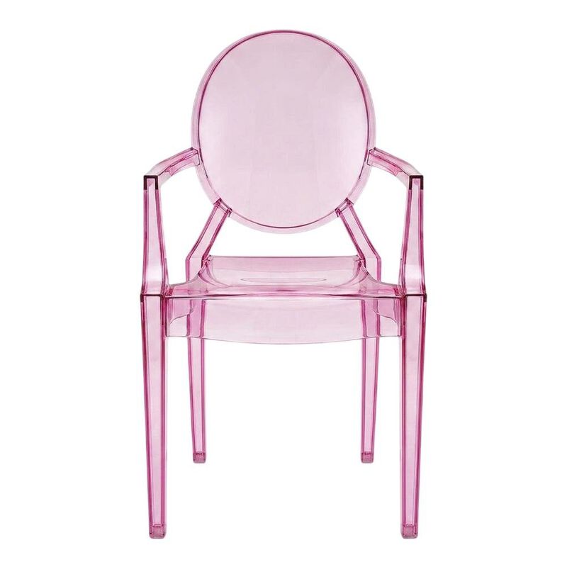 Acrylic Stackable Dining Armchair, Contoured Back, Blue image number 1