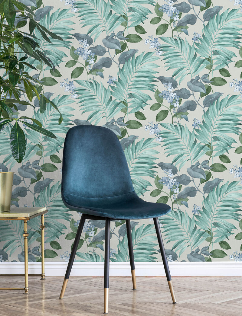 Eden Grey Tropical Wallpaper image number 1