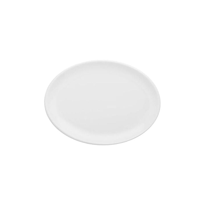 Delta-Coupe 6.5" x 4.25" x h:1.25" Oval White Porcelain Platter (Set of 2)