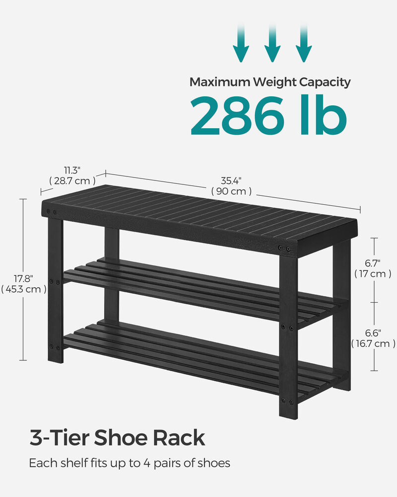 Freestanding 3-Tier Wicker Shoe Rack – Lightweight Shoe Organizer for Bedroom, Apartment or Small Spaces