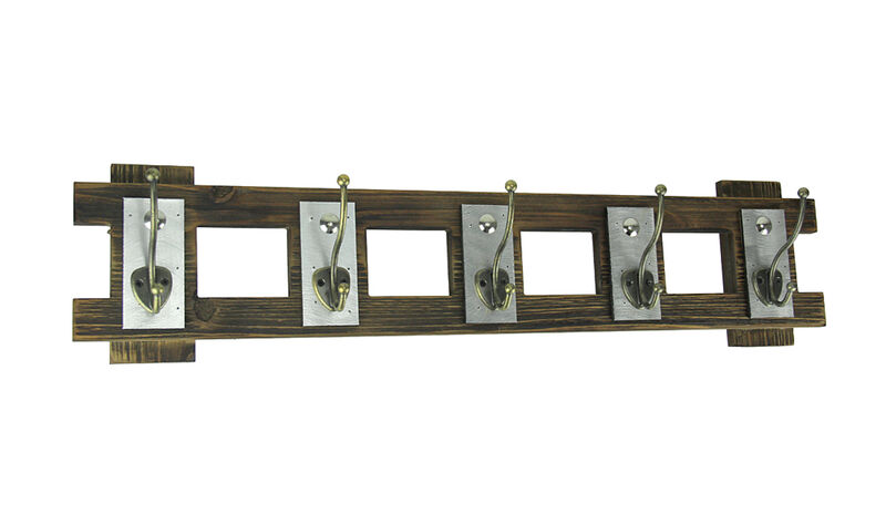 Rustic Contemporary Cutout Wood Hat Hook Wood Wall Hanging image number 0