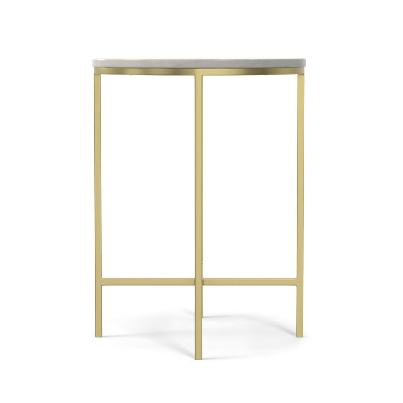 Tara Modern Contemporary 16 inch Wide Metal Side Table in Gold