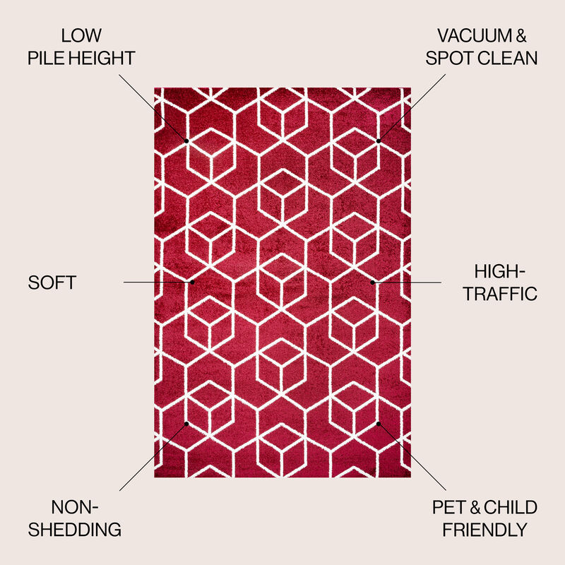 Tumbling Blocks Modern Geometric Area Rug