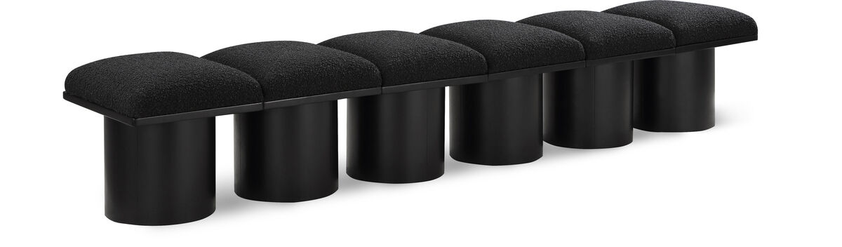 Meridian Furniture Pavilion Black Boucle Fabric Bench