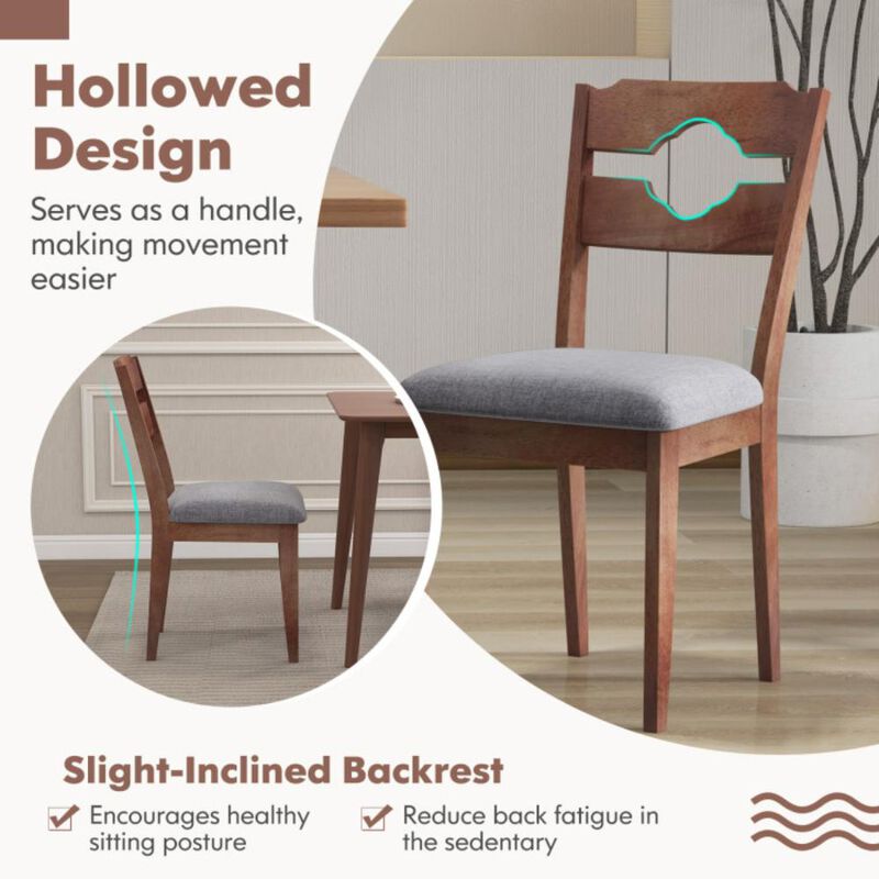 Hivvago Dining Chair Set of 2 Fabric Upholstered Kitchen Chairs with Padded Seat and High Back