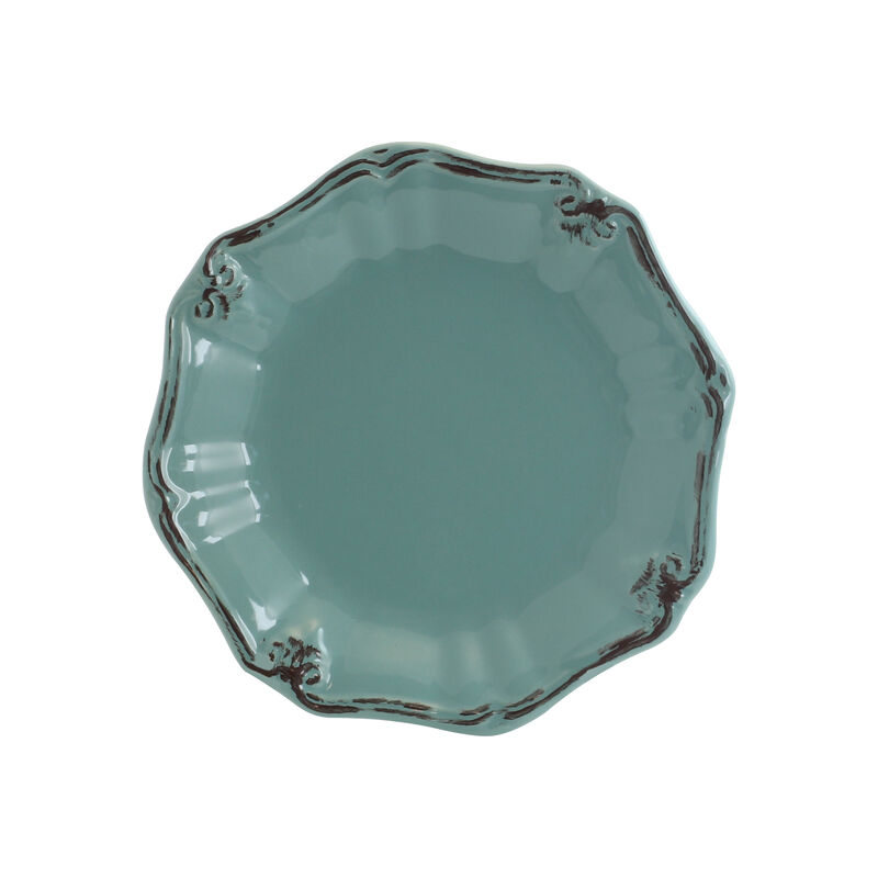 Elama Fleur De Lys 20-Piece Dinnerware Set in Turquoise