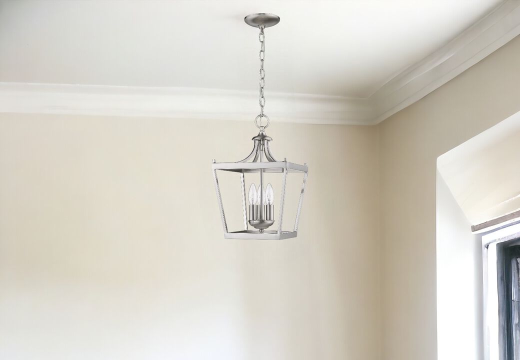 Hivvago Vintage Silver Metal Tapered Hanging Light