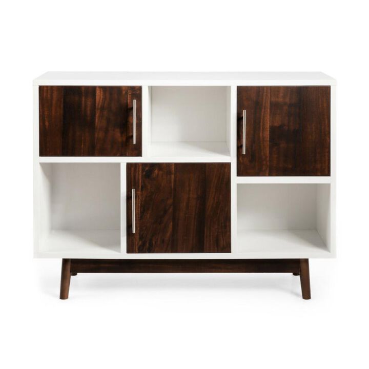 Hivvago Wood Display Sideboard Storage Cabinet with Storage Compartments