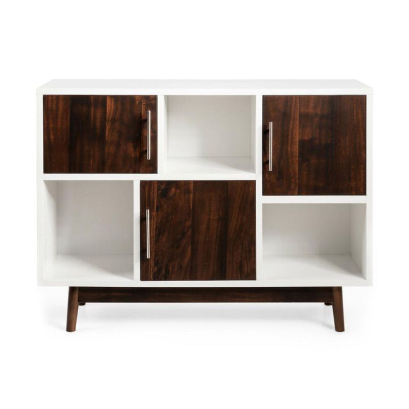 Hivvago Wood Display Sideboard Storage Cabinet with Storage Compartments