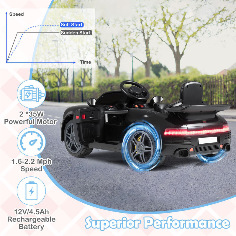 12V Kids Electric Ride On Toy Car with Music and Remote Control for Outdoor Use image number 6