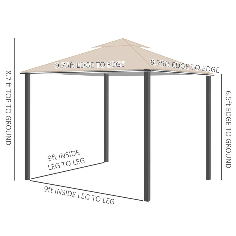 Hivvago 10' x 10' Outdoor Gazebo Canopy with Netting and Curtains image number 2