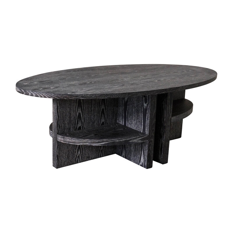 Oval Coffee Table With Bottom image number 5