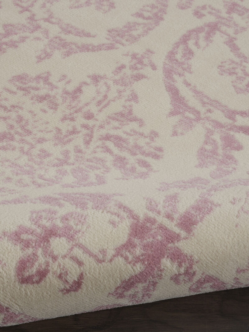 Jubilant JUB09 Ivory/Pink 5'3" x Round Rug