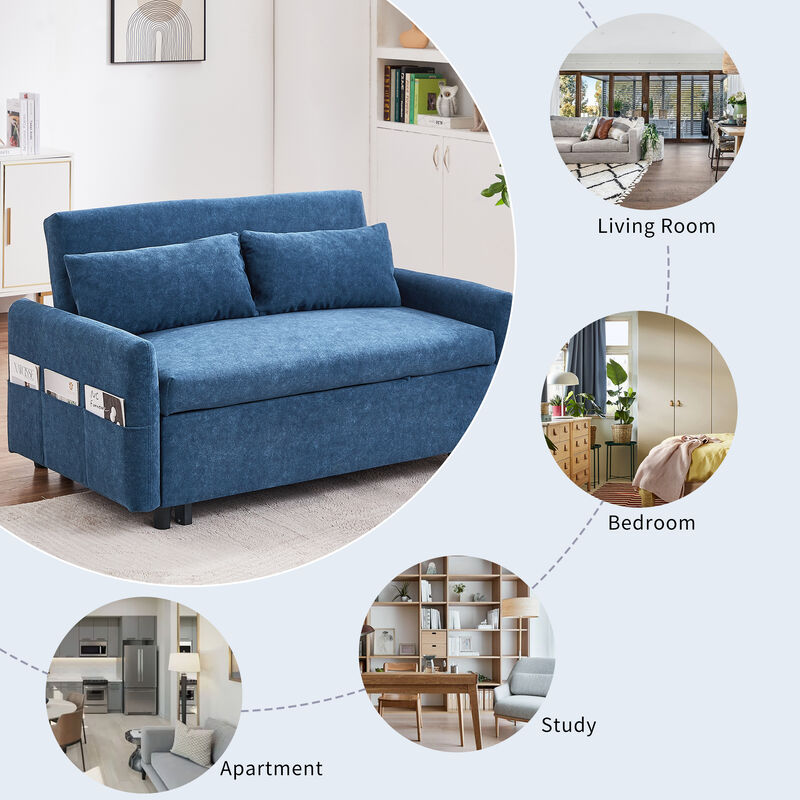 Merax Sleep Sofa Bed Loveseats Sofa Couch with Adjsutable Backrest