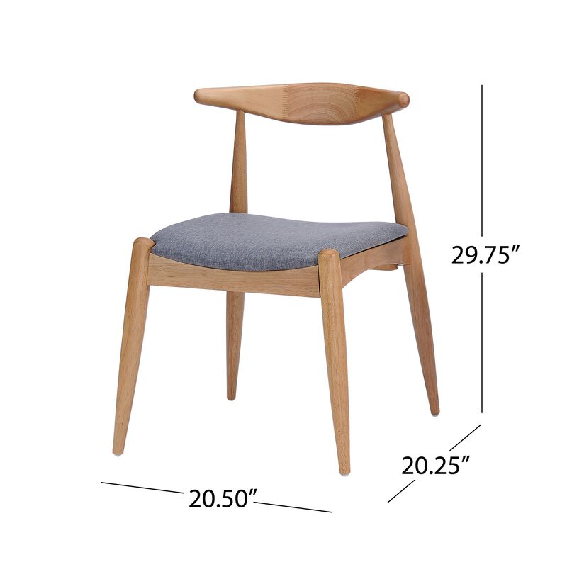 Syma Dining Side Chair Set of 2, Open Curved Back, Light Gray Seat image number 5