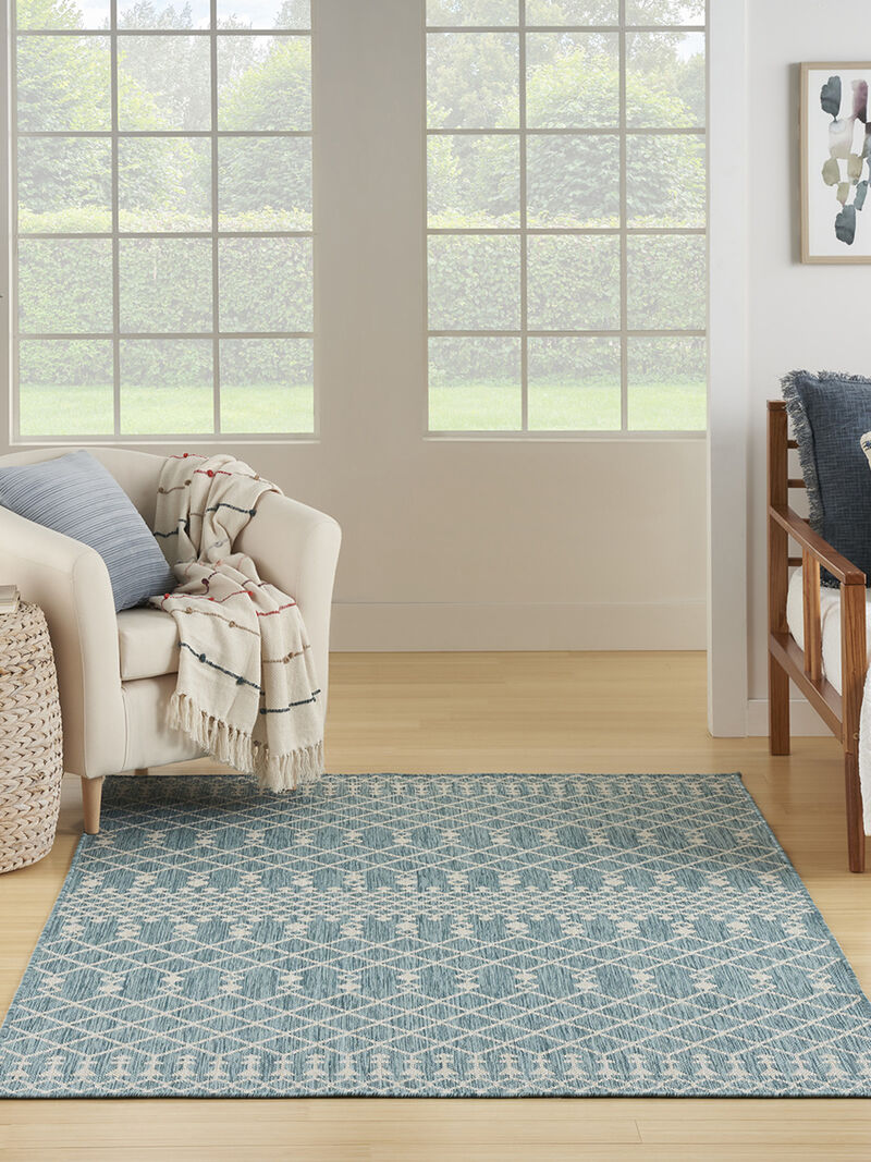 Positano POS02 Aqua 5' x 7' Rug image number 1