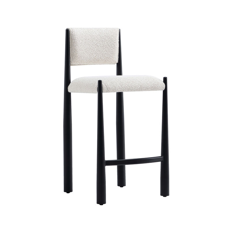 Lennor Metal Boucle Counter Stool in Cream