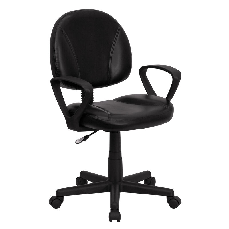 Ronald Mid-Back LeatherSoft Swivel Ergonomic Task Office Chair with Back Depth Adjustment and Arms image number 0