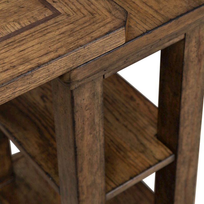 Liberty Furniture Carolina Park Console Table for Living Room - Amber Brown Oak image number 5