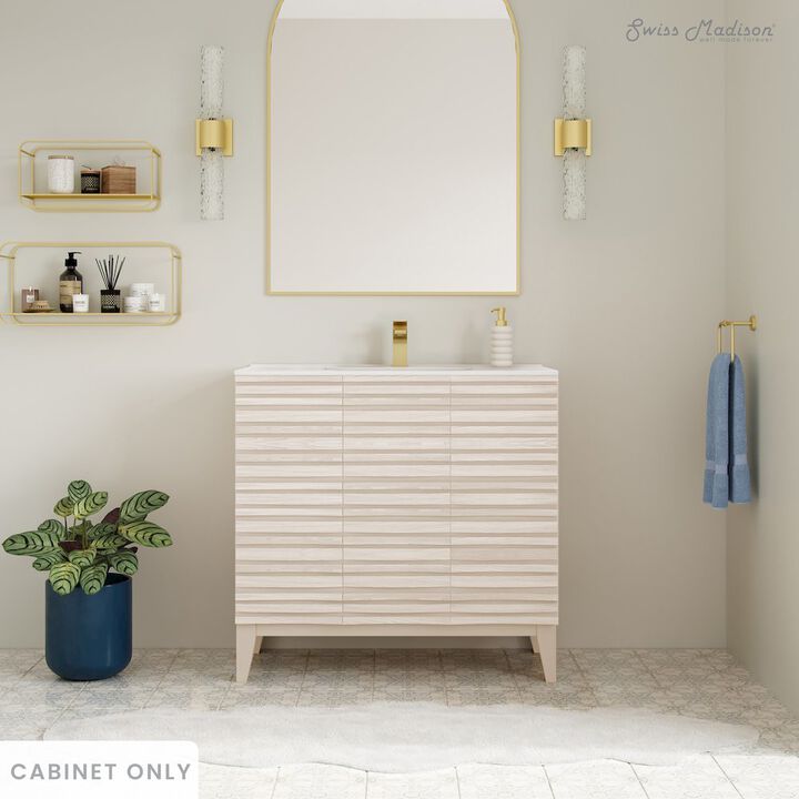 Swiss Madison Cascade 36" Bathroom Vanity in Black Cabinet Only