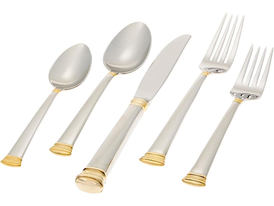 Lenox Eternal Gold Flatware 5-Piece Place Setting, Service for 1 , Stainless