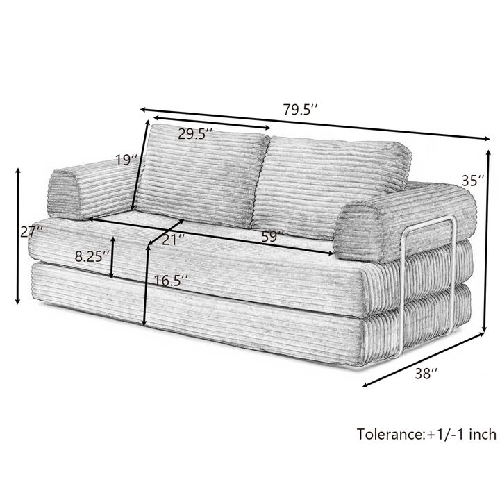 GOODSILO Convertible Multi-Functional Folding Floor Couch Futon Sleeper Sofa Bed with Included Pillows for Living Room, Bedroom, Lounging and Guest Accommodation