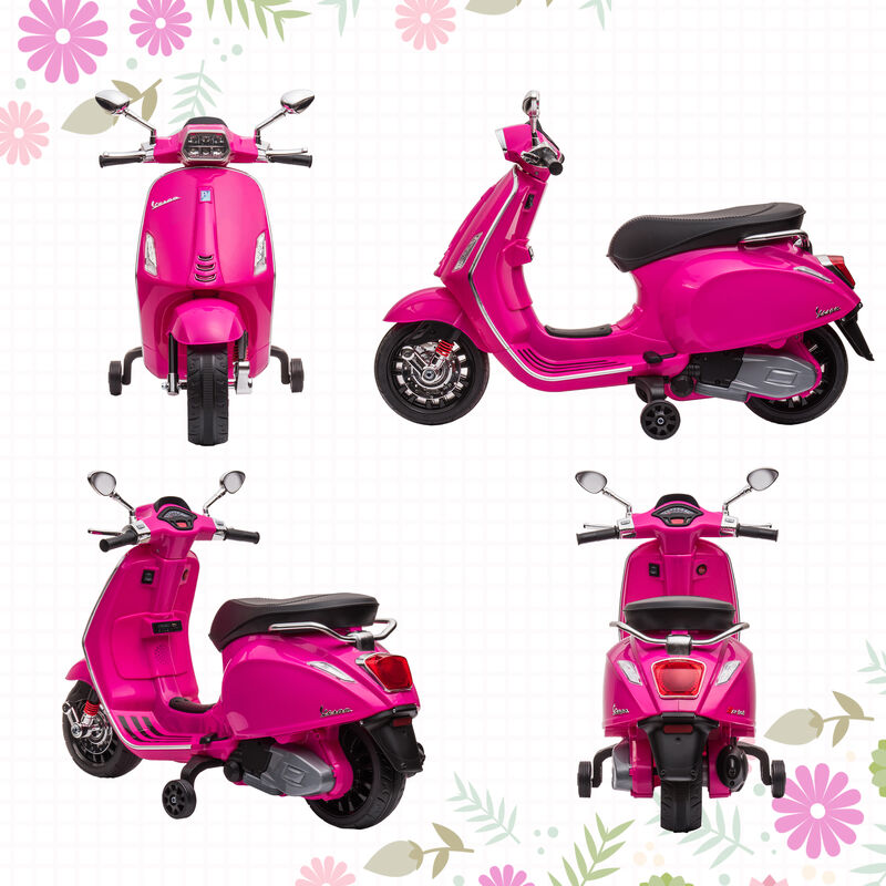 BreeBe Vespa Licensed Kids Motorcycle 6V Toddler Motorcycle with Music, FM Radio, Headlight image number 7