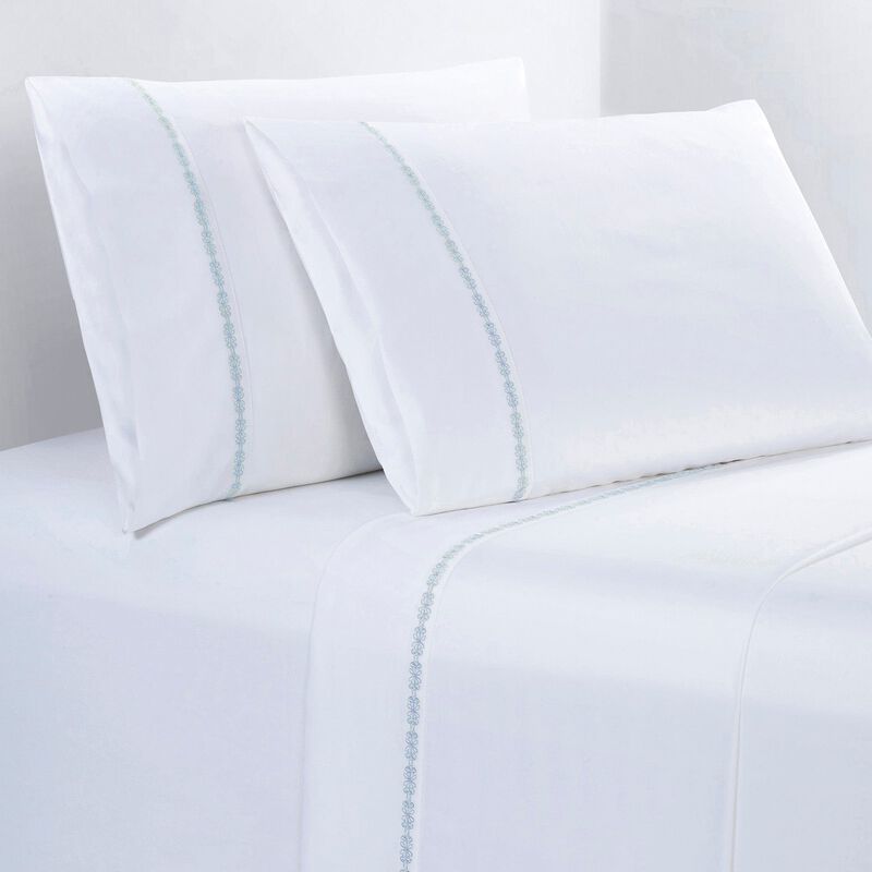 Laurel Light Blue King Sheet Set image number 0