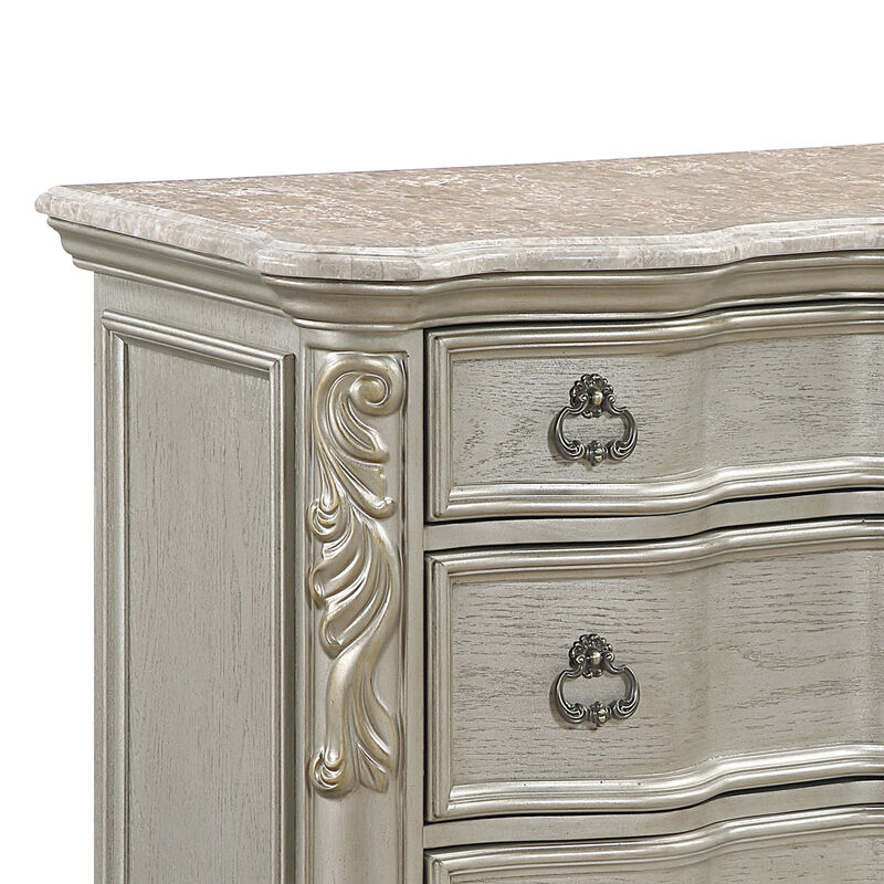 Bella Traditional Wood Nightstand with 3 Drawers, Fully Assembled Bedside Storage Table image number 7