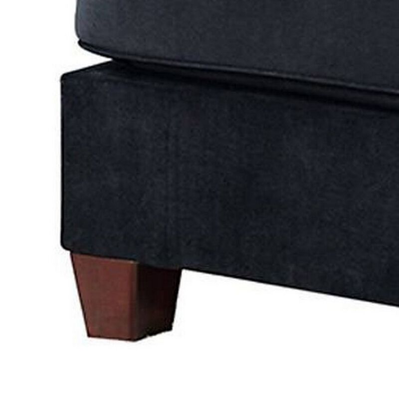 Omi 34 Inch Square Cocktail Ottoman, Brown Tapered Legs-Benzara image number 4