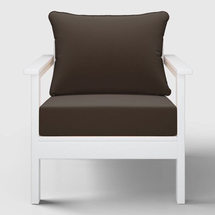 WestinTrends Outdoor Modern HDPE Patio Club Chair with Deep Seat Cushions