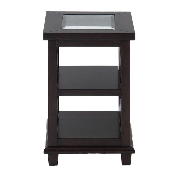Jofran Panama Brown Contemporary Wood and Glass Small End Table