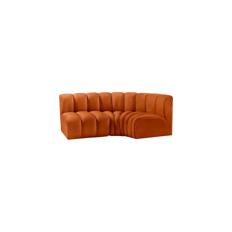 Meridian Furniture Arc Cognac Velvet Modular Sofa
