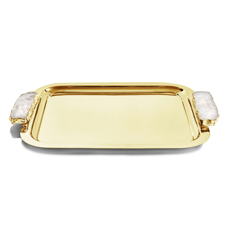 Hospitality Tray, Crystal & Gold