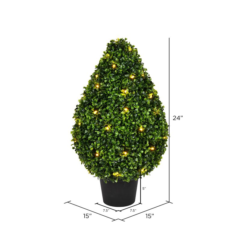 24" Boxwood Teardrop in Pot UV 50WW LED image number 1