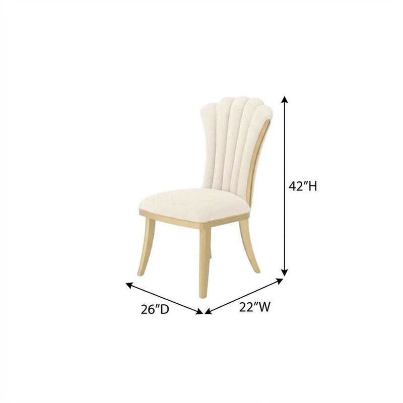 Michael Amini Fantosini Dining Side Chair Set of 2 - Natural/Gold