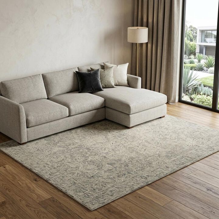 HomeRoots Wool Abstract Geometric Area Rug