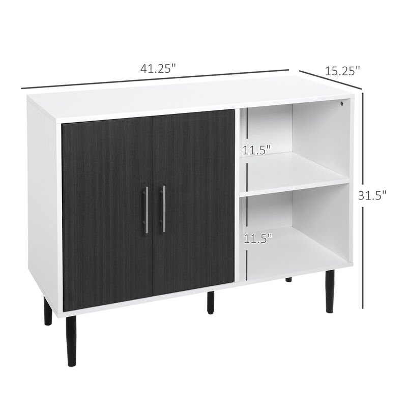 Wooden Modern Sideboard Storage Cabinet w/ Shelf for Dining Room, Hallway, Grey