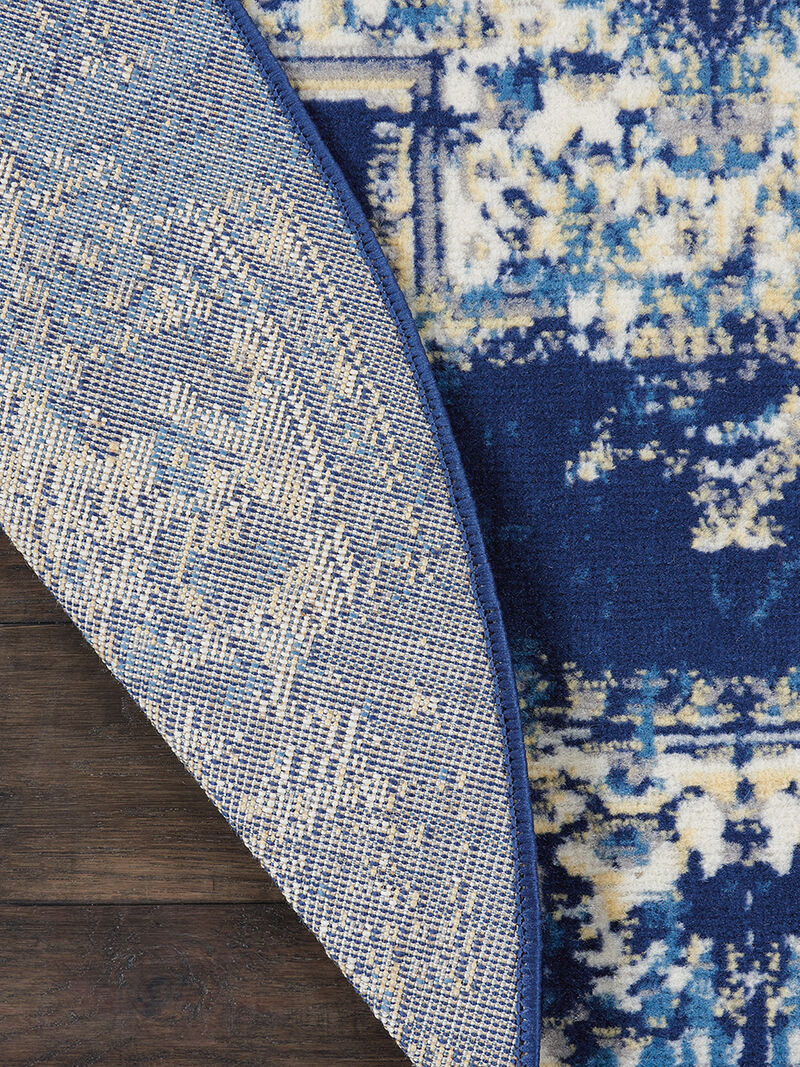 Grafix GRF14 Navy/Blue 5'3" x Round Rug