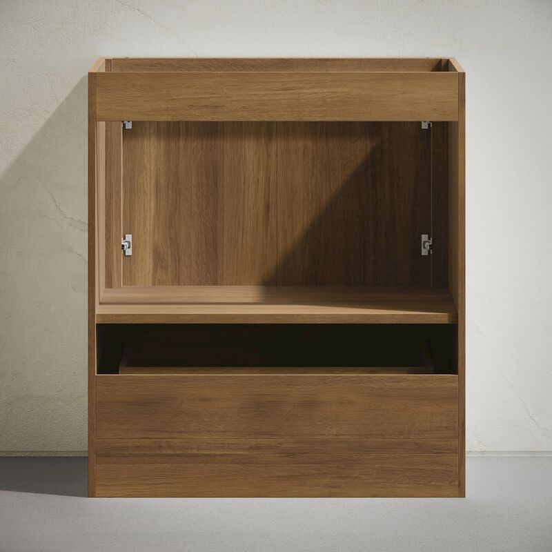 Virage 30" Freestanding Bathroom Vanity in Brown Oak without Sink Top image number 3