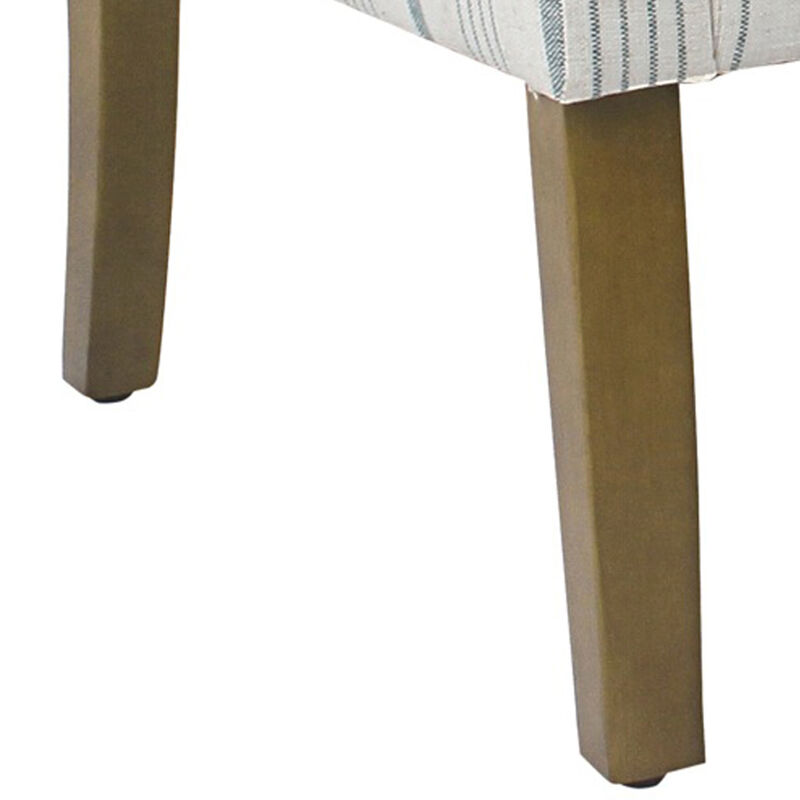 Stripe Pattern Fabric Upholstered Accent Chair with Wooden Legs, Multicolor image number 2
