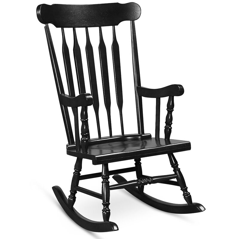 Rocking Chair with Solid Wooden Frame for Garden and Patio, Comfortable Outdoor Seating